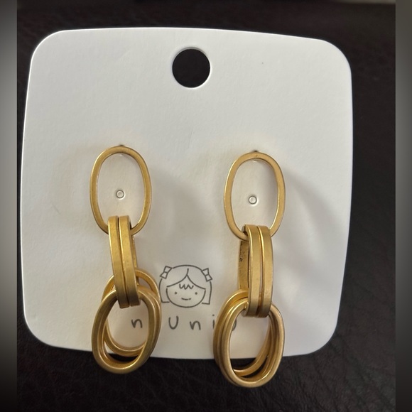 Source Unknown Jewelry - Brushed Gold Chain Link Dangle EARRINGS NEW